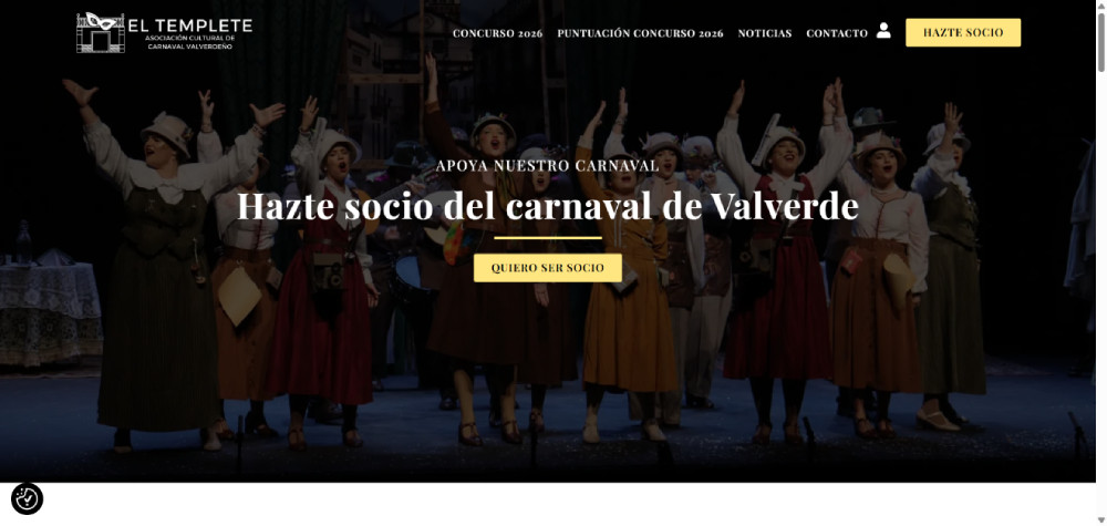 Web de Asociación Carnaval Valverde, proyecto desarrollado por Manuel Camacho