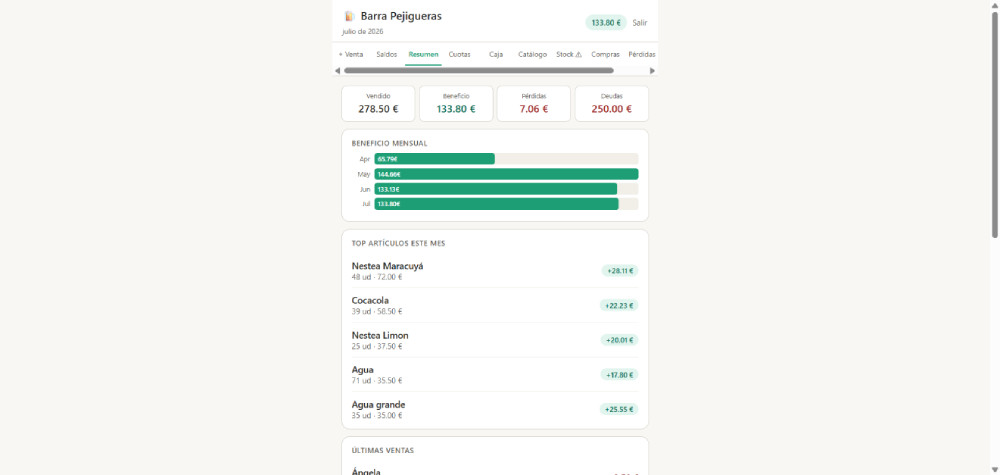 Web de Barra Pejigueras, proyecto desarrollado por Manuel Camacho