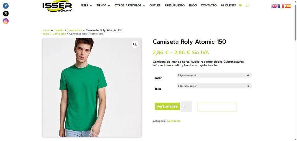 Web de Isser Sport, proyecto desarrollado por Manuel Camacho