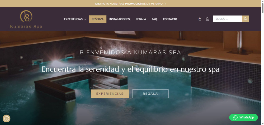 Web de Kumaras Spa, proyecto desarrollado por Manuel Camacho