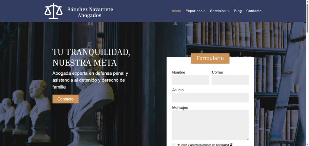 Web de Sánchez Navarrete Abogados, proyecto desarrollado por Manuel Camacho