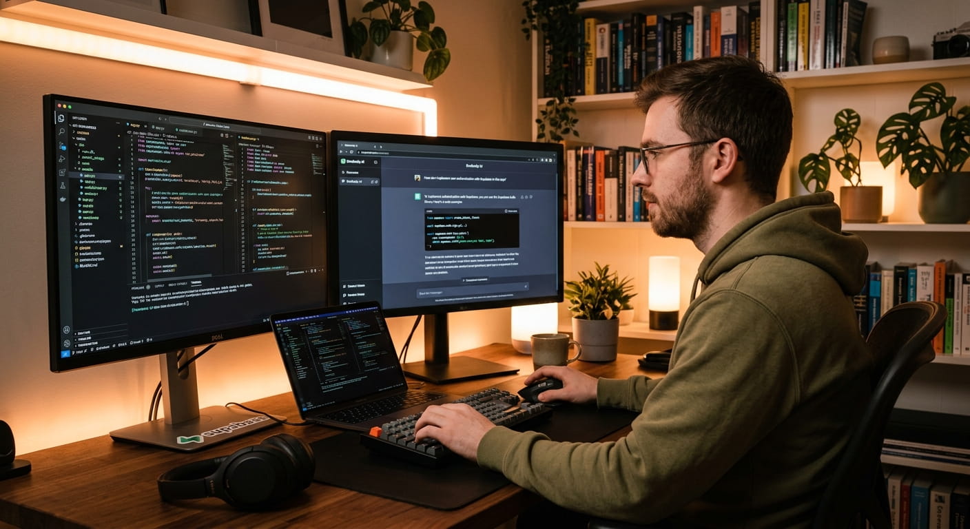 Integración de inteligencia artificial en una app móvil en la pantalla de un desarrollador